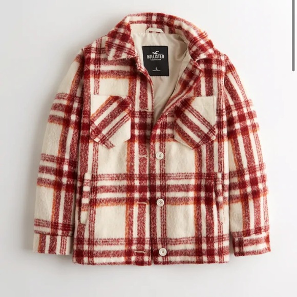 Nwt Hollister Cozy Brushed Shirt Jacket 